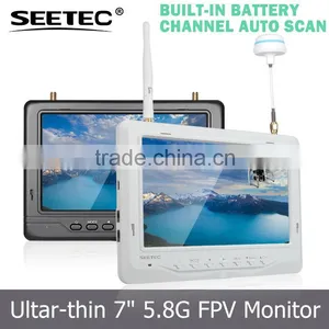 Portable and Slim 32 Channels Fpv rc Lcd Monitor White Color 7 Inch Built in Battery Drone Toys thumbnail-1