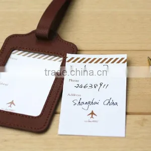 China Cheap Custom Leather Travel Luggage Tag,custom PU Leather Luggage Tag for Trip thumbnail-3