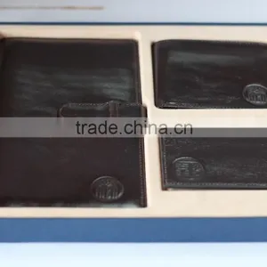 Creative Leather Passport Holder Gift Set With Leather Wallet Leather Luggage Tag in Gift Box thumbnail-1