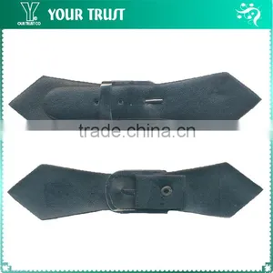 Black Leather Gunmetal Alloy Metal Buckle Coat Leather Toggle Buttons thumbnail-1