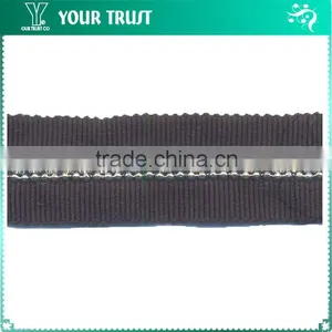 Rhinestone And Silver Ball Chain Black Grossgrain Trimming thumbnail-1