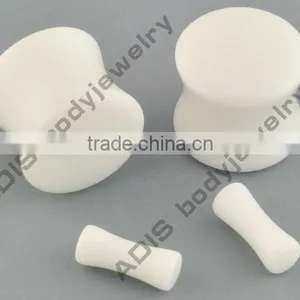 Body Jewelry Natural Stone Ear Tunnel White Color Stone Plugs thumbnail-2