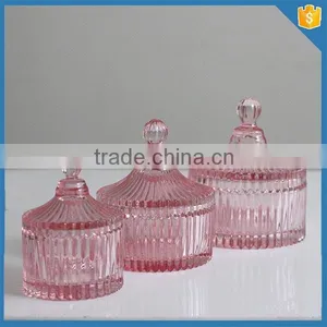 Decorative Round Candy Jar Mini Glass Jar Pink Glass Jar thumbnail-4