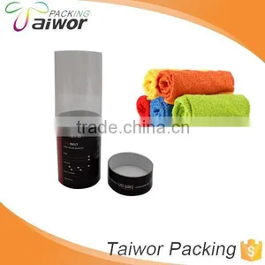 Paper and Transparent PVC Material Cylinder Display Box for Towel Packing thumbnail-1