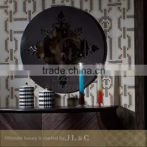 AB06-01 Antique Round Mirror Dresser Mirror Delicate Sculpture for Luxury Bedroom Sets-JLC Luxury Home Furniture thumbnail-2