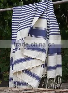 100% Cotton Stripe Beach Towel With Fringe thumbnail-2
