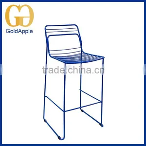 French Handmade Outdoor Leisure Bar Stool Wire Chair for Garden thumbnail-1