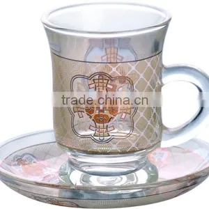 Customized Glass Coffee Cup and Saucer Set thumbnail-2