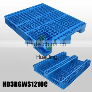 3 Runners Offer 4-way Blue Flat Surface Plastic Pallets Supplier's Choice thumbnail-1