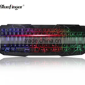 Colorful Cool Cheaper USB Wired Keyboard in Rainbow Crack Parttern thumbnail-1