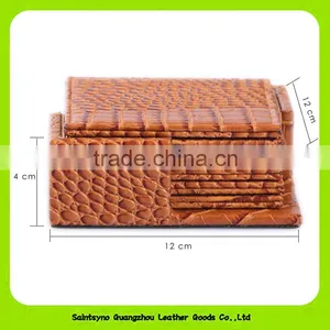 Eco-Friendly Square PU Leather Placemat Coasters Cup Mats With Holder 16034 thumbnail-6