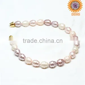 Fashion AAAA+ Mix Pink Helical Drop Genuine Pearl Necklace thumbnail-3