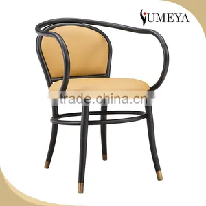 Bistro Wholesale Stackable Aluminum Dining Room Chair Modern Bentwood Chair With PU Cushion thumbnail-2