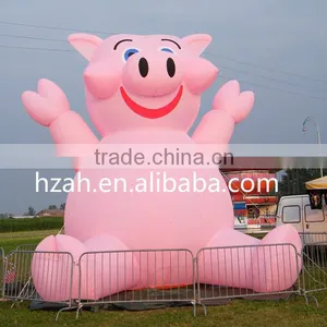 Giant Artificial Pink Inflatable Advertising Pig Model thumbnail-1
