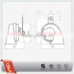 Universal French Car Horn Electric Super Horn (ODL-163H) thumbnail-2
