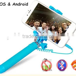 3.5MM Audio Cable Take Pole Selfie Stick - Self-portrait Monopod With Cell Phone Clamp - Extendable Selfie Stick Monopad thumbnail-5