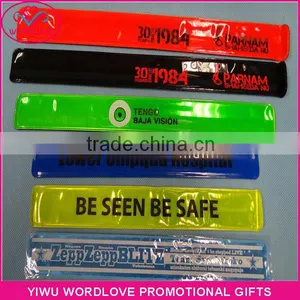Cheap Wholesale Blank Flourescence Color Reflective PVC Slap Band thumbnail-2