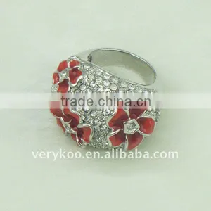 Fashion Flower Design Ring With Rhinestone thumbnail-1