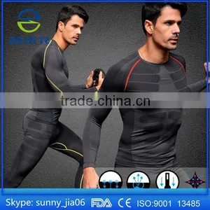 Men's Cool Dri Fit Compression Baselayer Short Sleeve T Shirts, Crew Neck Stretch Slimming Body Shaper Top Shirt thumbnail-5