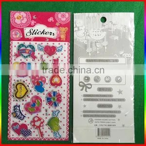 Embossed PVC Stickers Heart Design Stickers With Silver Edge thumbnail-2