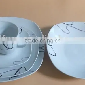 Ceramic Porcelain Tableware Dinner Sets With Simple Design Porcelain Dinnerware Item Square Crockery Dinner Sets thumbnail-1