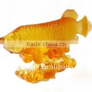 Glass Art--home Decoration--Golden Arowana Fish--BS211 thumbnail-1
