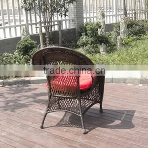 Chinese Style Round Rattan Cane Sofa Set 4Pcs thumbnail-5