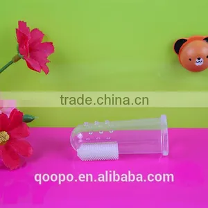 Factory Sale Food Grade Soft Silicone Fingers Toothbrush Teether For Kids thumbnail-4