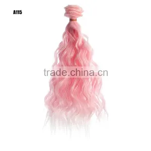 25cm Long Ombre Wavy Hair Curly Extension Bundles for Doll thumbnail-4