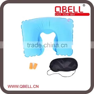 U Shaped Inflatable Travel Neck Pillow / Earplug / Eyemask Travel Set thumbnail-1