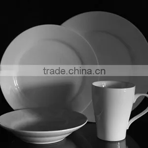 12pcs Standard Design White Dinnerware Set Ceramic Porcelain Fine Bone China thumbnail-2