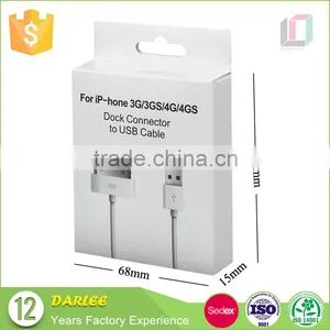 Print Your Logo Foldable Recyclable 300g White Art Paper Cable Packaging thumbnail-1