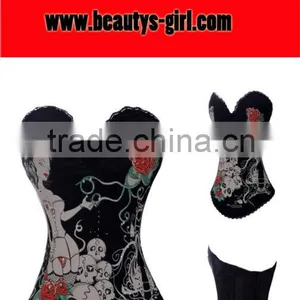 Fashion Girl Cotton Corset Lace up Corset Sexy White Bustier Top thumbnail-1