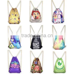 Promotional Canvas Pattern Printing Drawstring Backpack Bag thumbnail-1