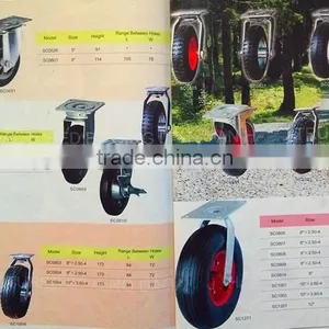 Manufacturer's High Quality Trundles 3''-12'' Rigid Caster Rubber Caster Wheel for Hand Carts Truckle of Platform Trolley thumbnail-3