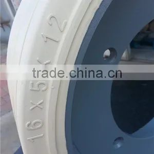Made in China Mobile High Strength Scissor Work Lift Platform Solid Tire 16x5x12 Without Brake thumbnail-2