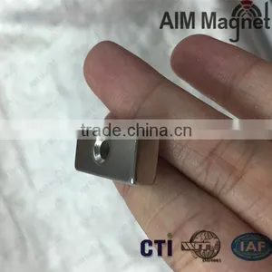 1 Inch Rectangle/ Block Magnet With Countersunk thumbnail-2