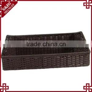 S&D Rectangular Supermarket pe Rattan Display Baskets for Produce Bread Basket Fruit Basket thumbnail-2