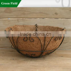 Wire Hanging Basket With Coconut Liner thumbnail-1