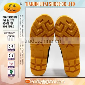 Black PVC Safety Boots Gumboots Wellington Boots With Relective Tape thumbnail-5