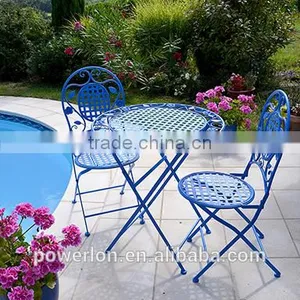Antique White Foldable Garden Patio Table Set PL08-6242 thumbnail-6