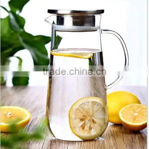 Clear Glass Water Jug Set With Two Glass Water Cups thumbnail-3