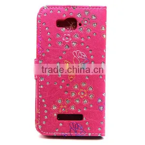 PU Leather Wallet Flip Card Holder Case Magnet Cell Phone Cover for Alcatel C7 thumbnail-2