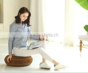 Portable Paper Hassock Recyclable Paper Futon Ideal for Living Room Brown/White thumbnail-3