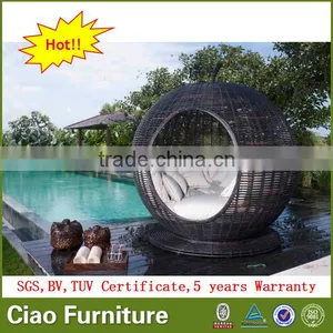 Garden Wicker Sun Bed Apple Rattan Daybed Outdoor Furniture thumbnail-1