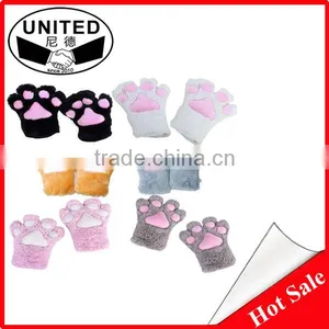 Anime Cosplay Party Costume Cute Cat Bear Plush Paw Claw Gloves thumbnail-1