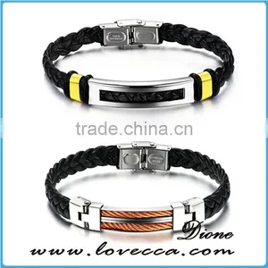 Leather Jewelry Wholesale Mens Black Wrap Leather Bracelet thumbnail-1
