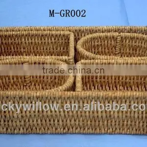 5 Pcs Set Square and Round Sea Grass Basket & Straw Basket thumbnail-1