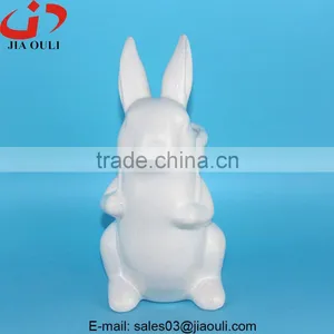2016 New Easter Decoration White Ceramic Rabbit Planter thumbnail-2
