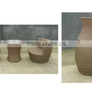 Stackable Rattan Table and Chair Set for Garden and Indoor Use thumbnail-1